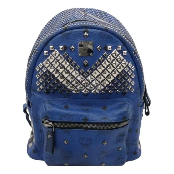 MCM | Bags | Limited Edition Mcm Blue Studded Backpack  display picture 2